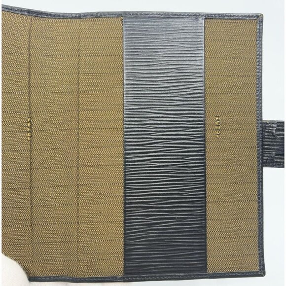 Authentic FENDI Epi Leather Agenda Passport Cover Case Notebook Black - Picture 5 of 7
